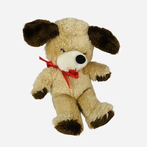 VTG Knickerbocker 12" Puppy Dog Plush Tan Brown Animals Of Distinction Tongue